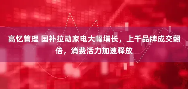 高忆管理 国补拉动家电大幅增长，上千品牌成交翻倍，消费活力加速释放